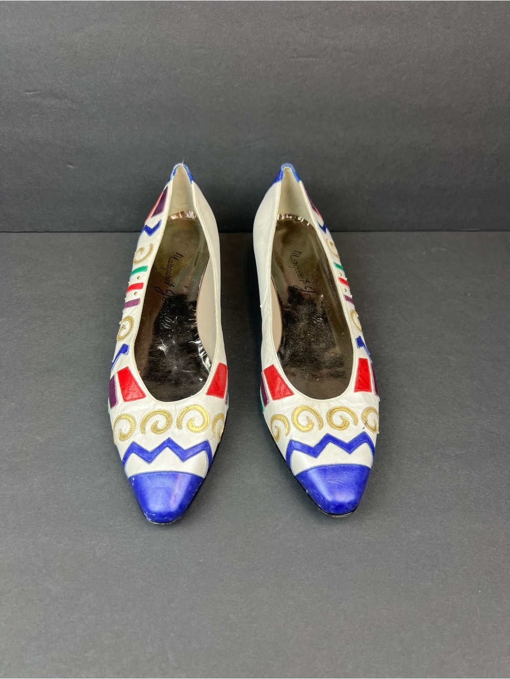Vintage Margaret Jerrold 1980s Leather Shoes Size 10N Leather Multi Color